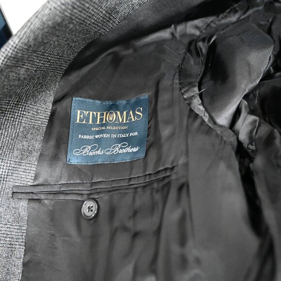 Brooks Brothers Size 42R Ethaomas 100% Wool Regent Blazer in Check Print - Picture 7 of 9